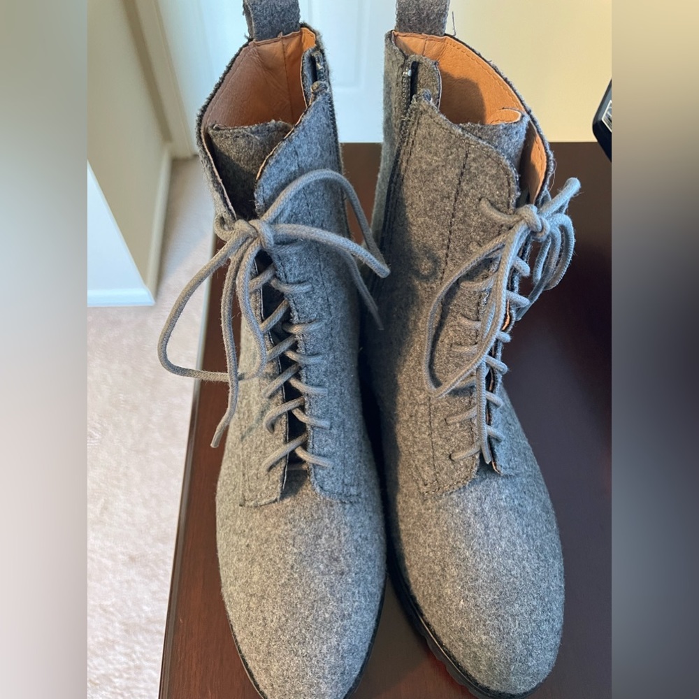 JJill Grey Lace Up Ankle Boots, Size 7